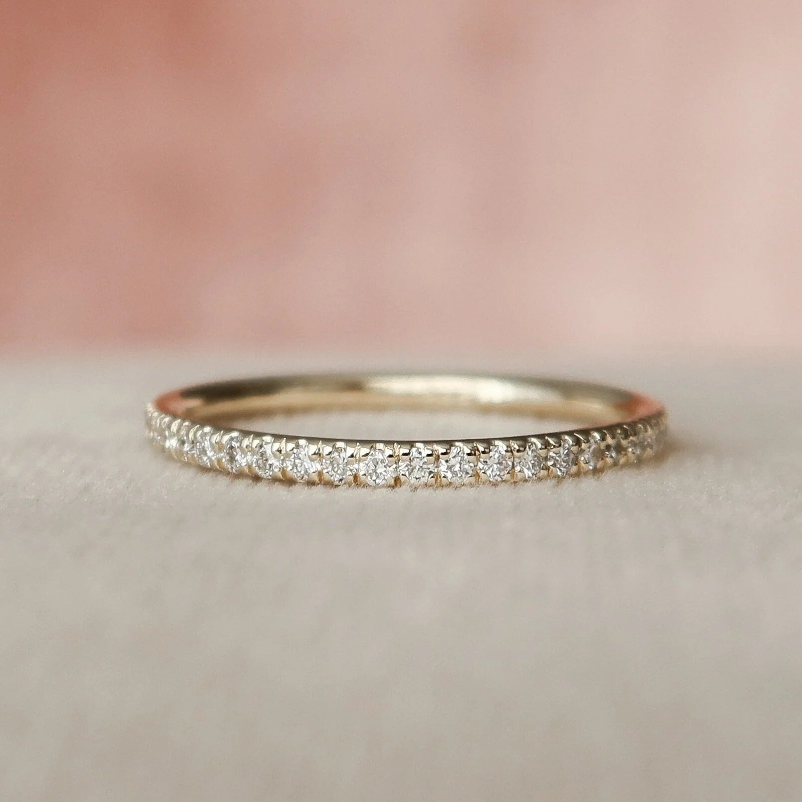 1.50CT Oval Lab Grown Diamond Hidden Halo Petite Pave Engagement Ring With Eternity Band
