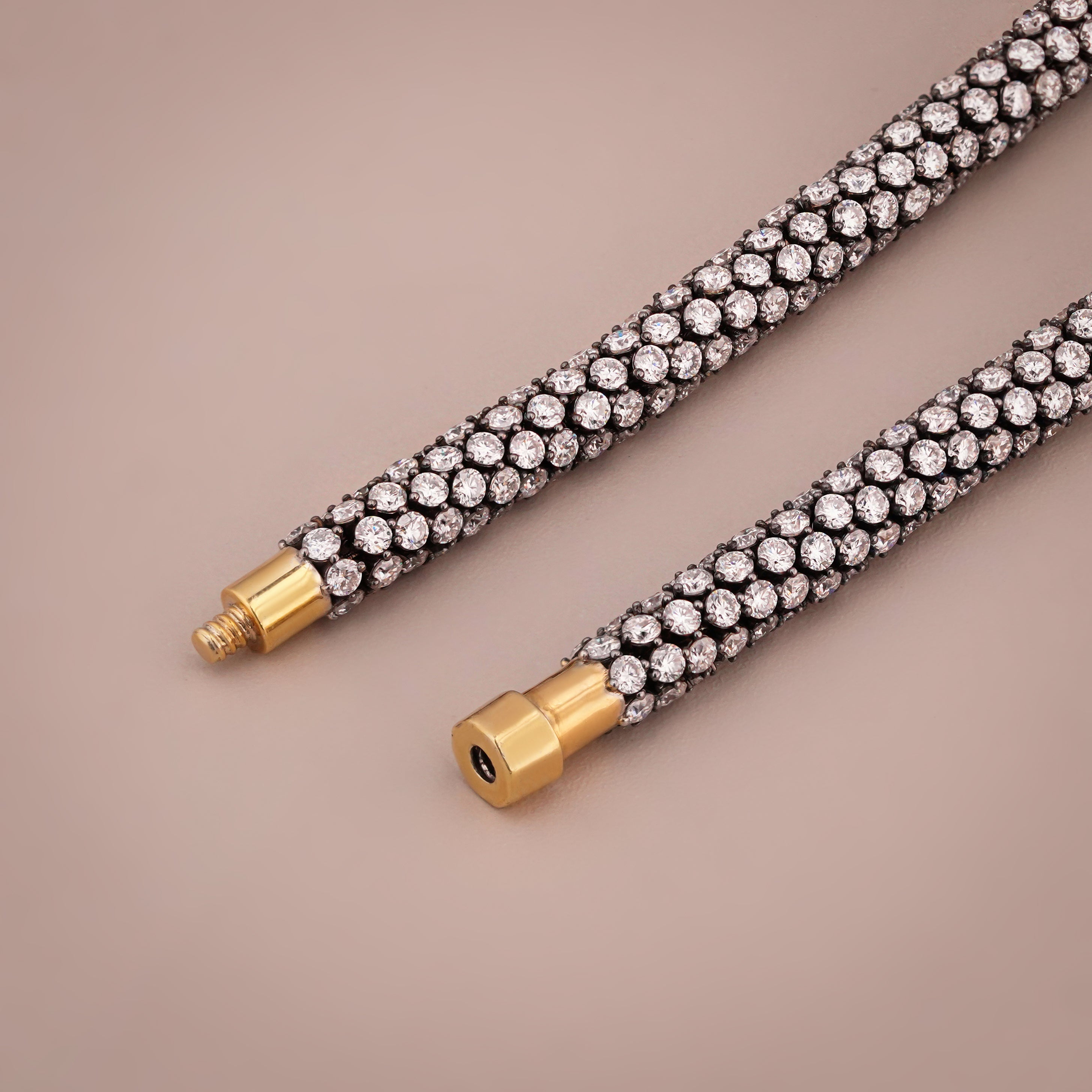 Blackened White & Yellow Round Lab Grown Diamond Tempest Necklace