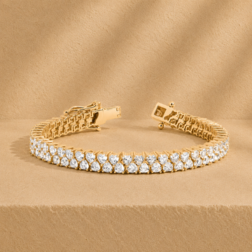 Heart Shape Two Row Lab Grown Diamond Tennis Bracelet