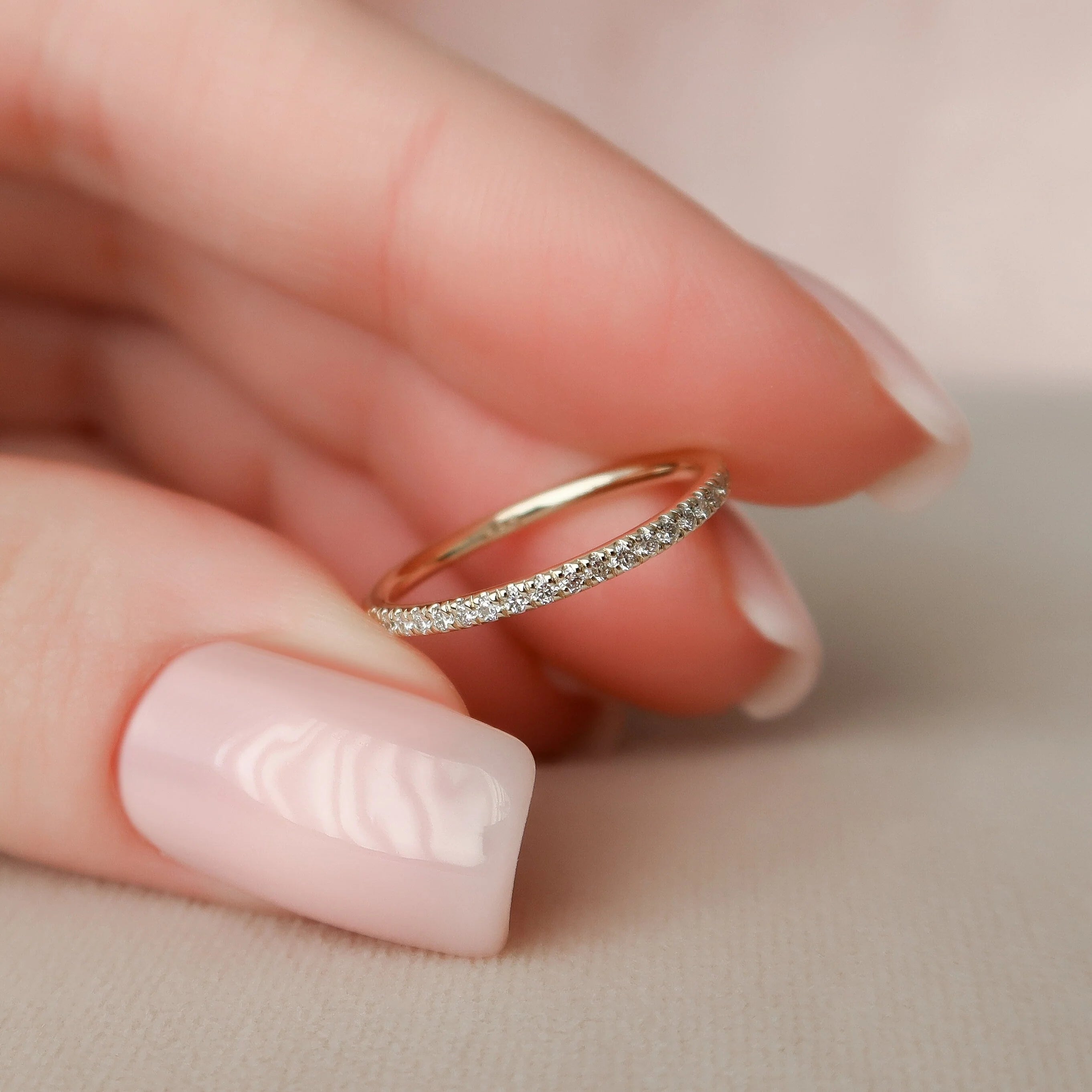 1.50CT Oval Lab Grown Diamond Hidden Halo Petite Pave Engagement Ring With Eternity Band