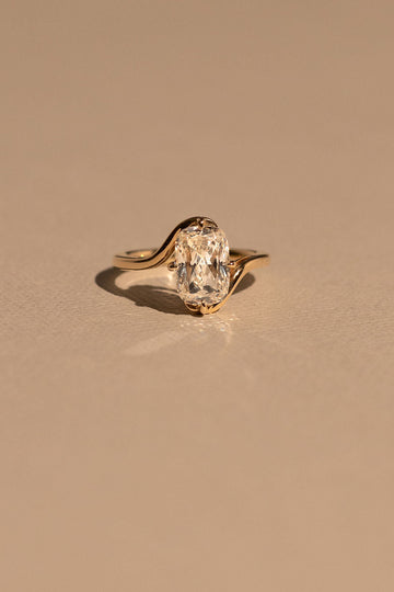 2.0CT Old Mine Cut Elongated Cushion Lab Grown Diamond Bypass Engagement Ring