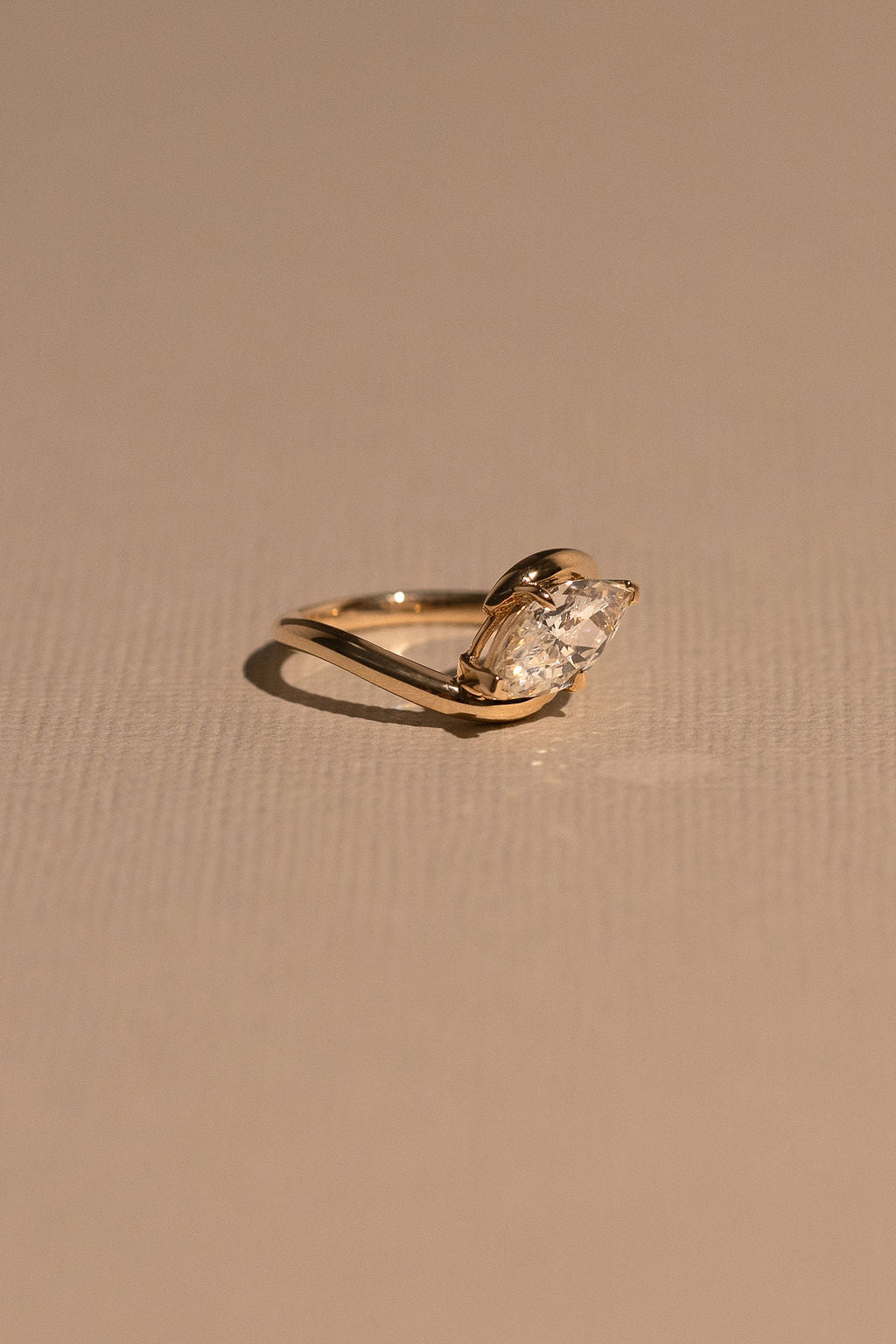 2.0CT East West Marquise Lab Grown Diamond Bypass Engagement Ring