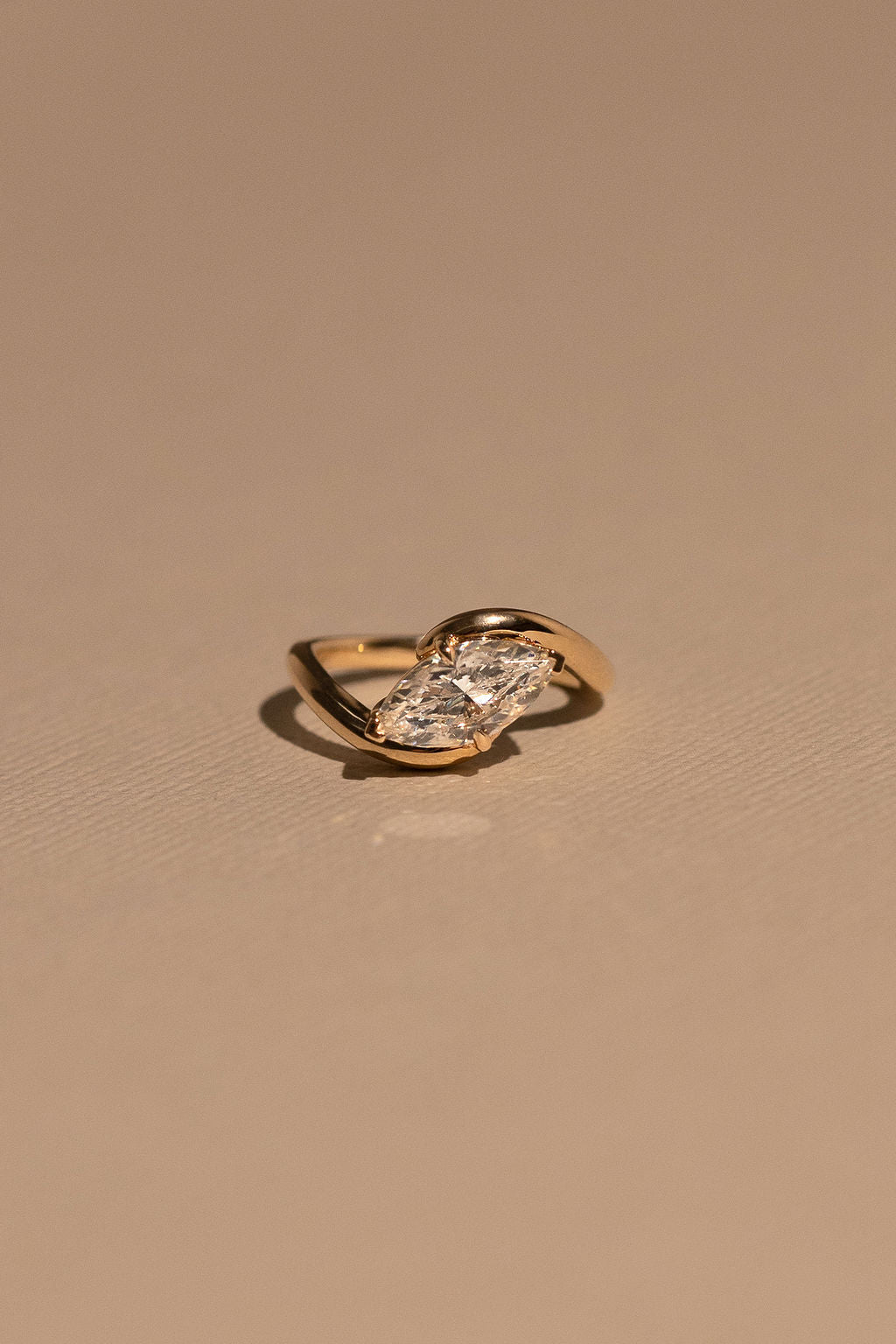 2.0CT East West Marquise Lab Grown Diamond Bypass Engagement Ring
