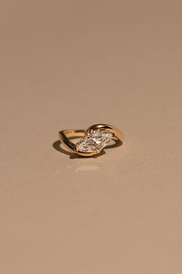 2.0CT East West Marquise Lab Grown Diamond Bypass Engagement Ring