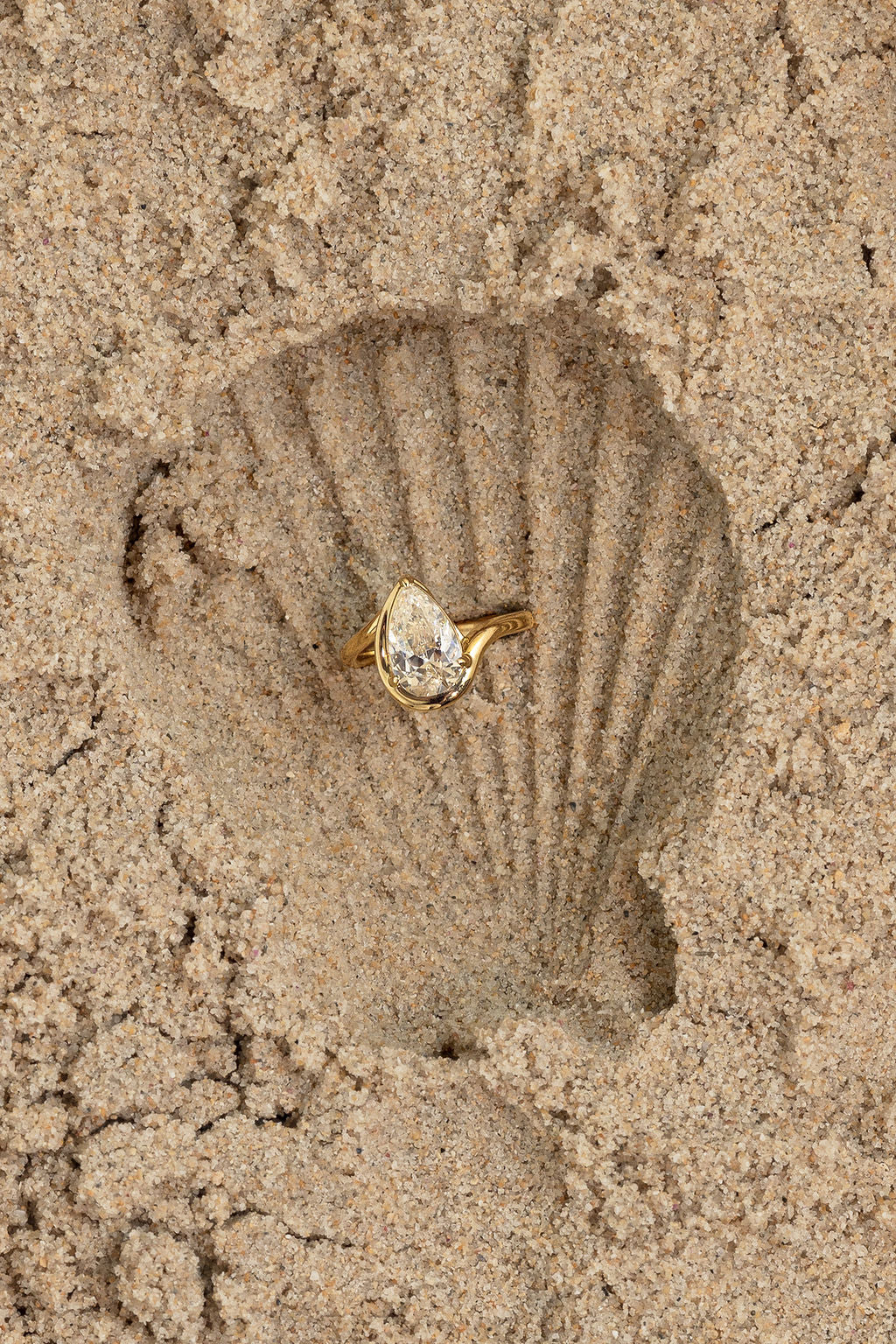 2.0CT Half Bezel Set Pear Lab Grown Diamond Bypass Engagement Ring
