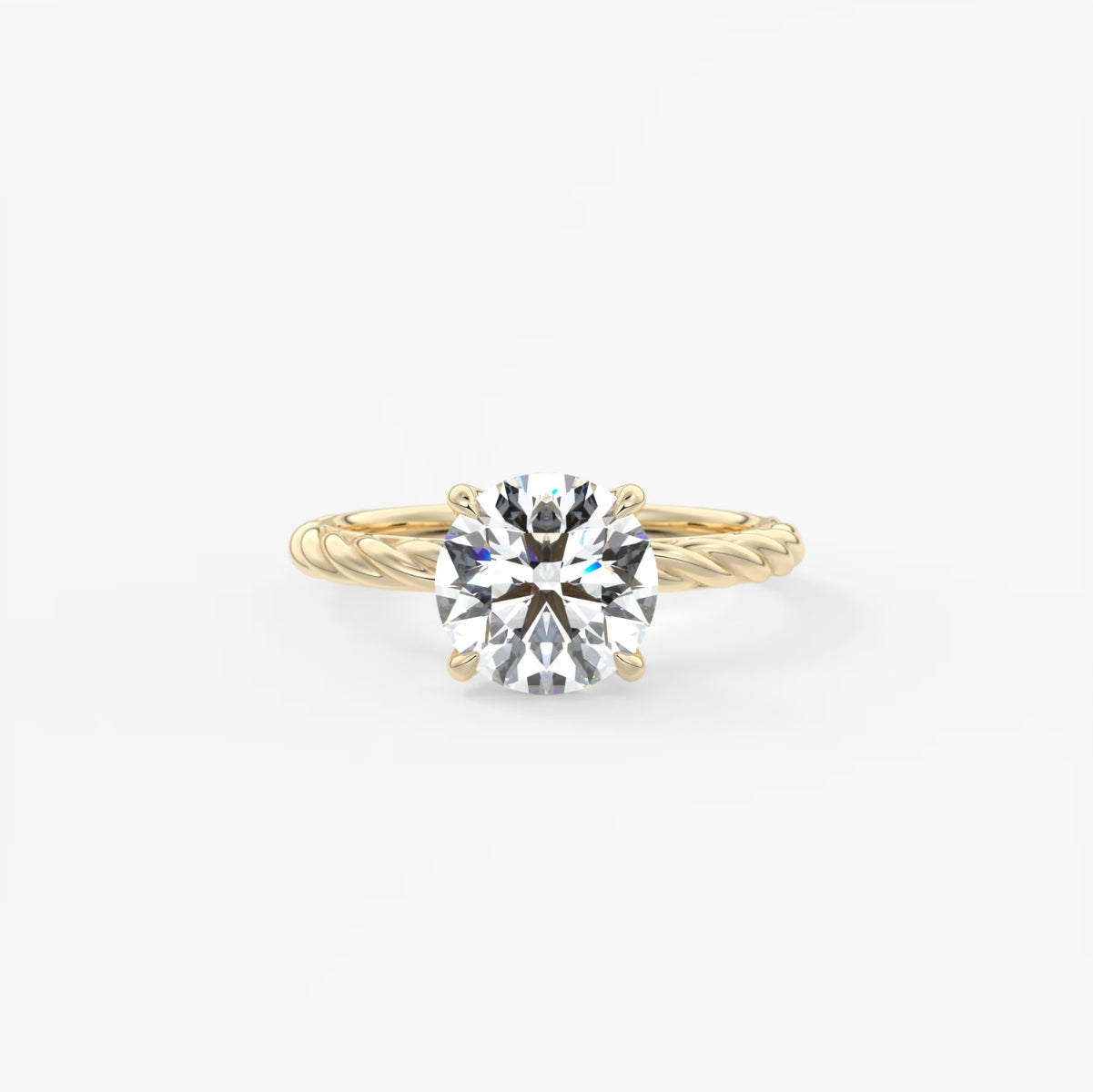 2.0CT Round Cut Lab Grown Diamond Twisted Braided Engagement Ring