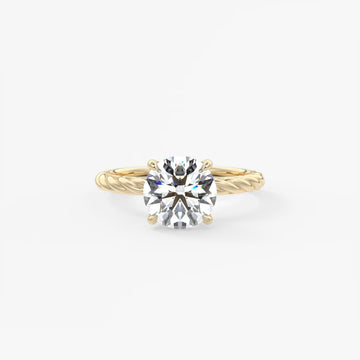 2.0CT Round Cut Lab Grown Diamond Twisted Braided Engagement Ring