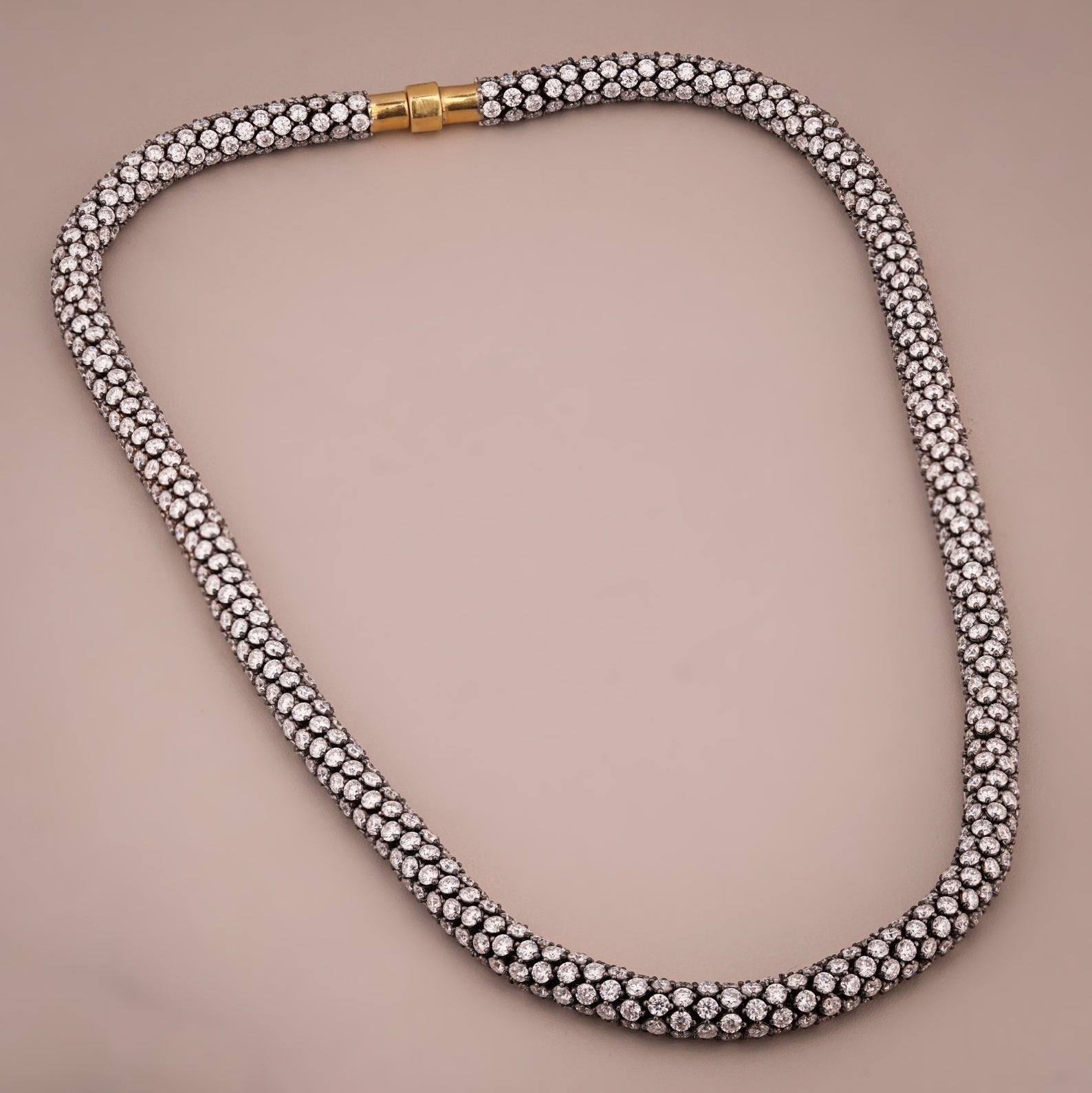 Blackened White & Yellow Round Lab Grown Diamond Tempest Necklace