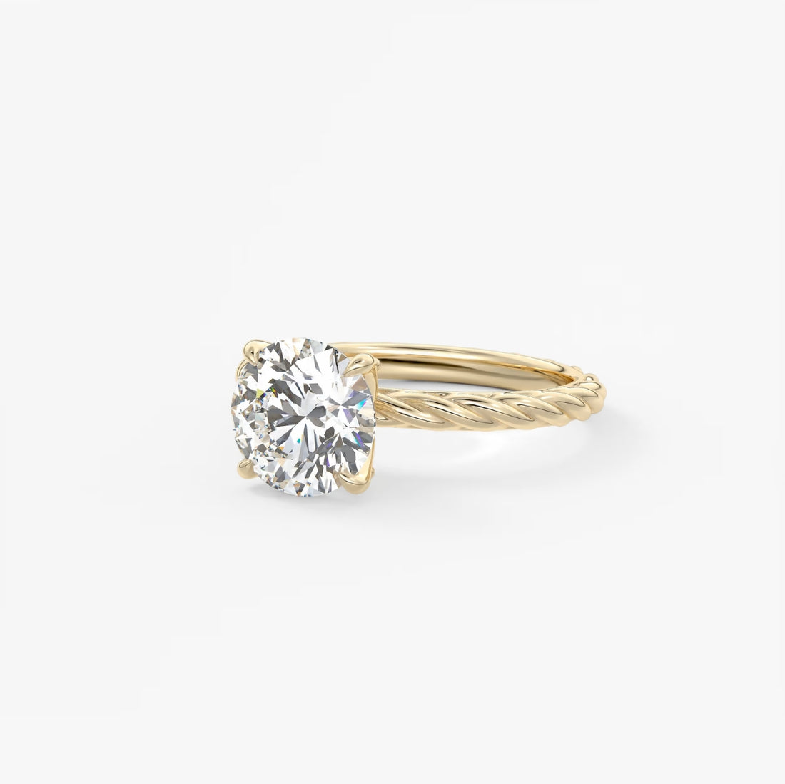 2.0CT Round Cut Lab Grown Diamond Twisted Braided Engagement Ring