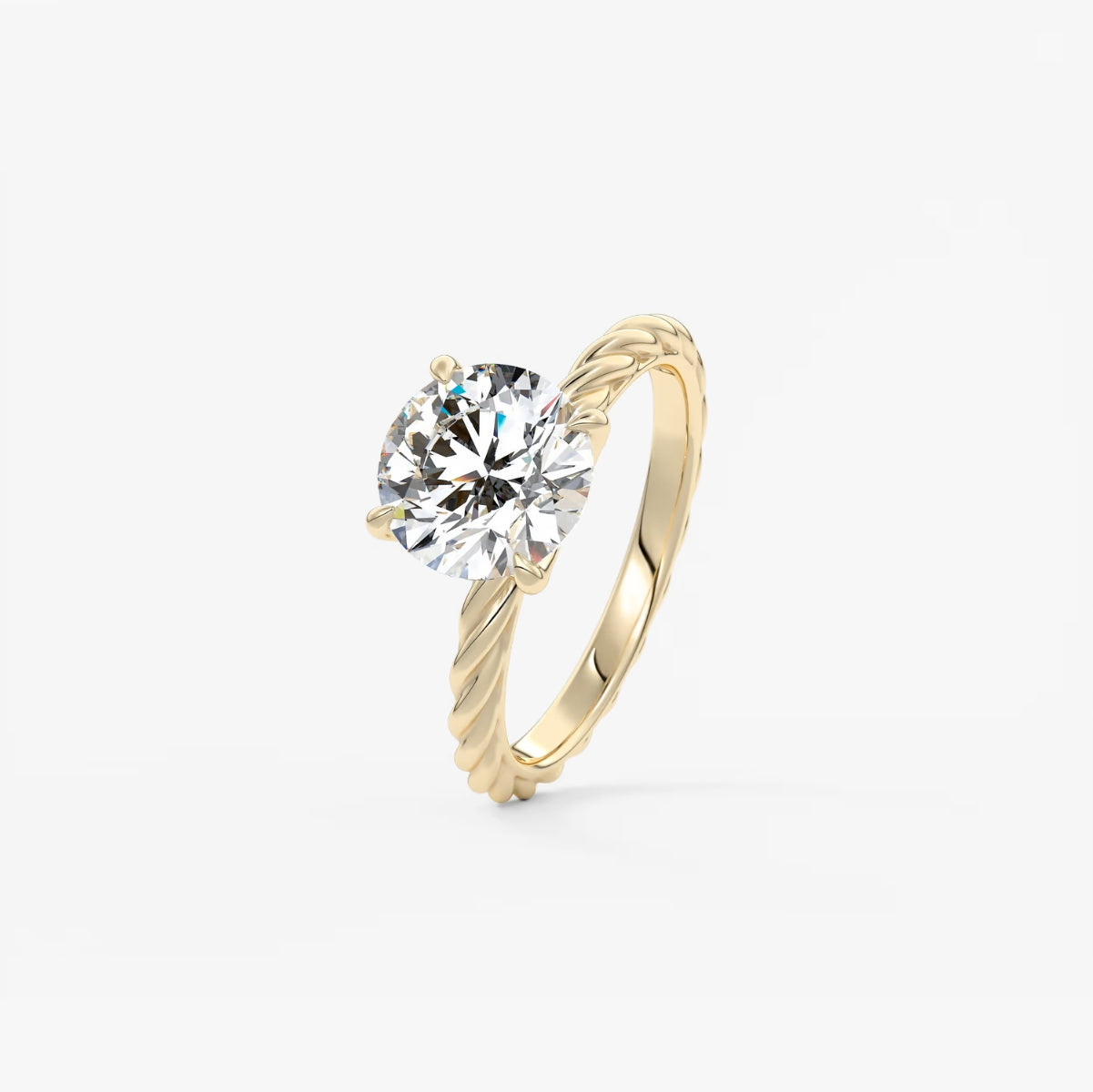 2.0CT Round Cut Lab Grown Diamond Twisted Braided Engagement Ring