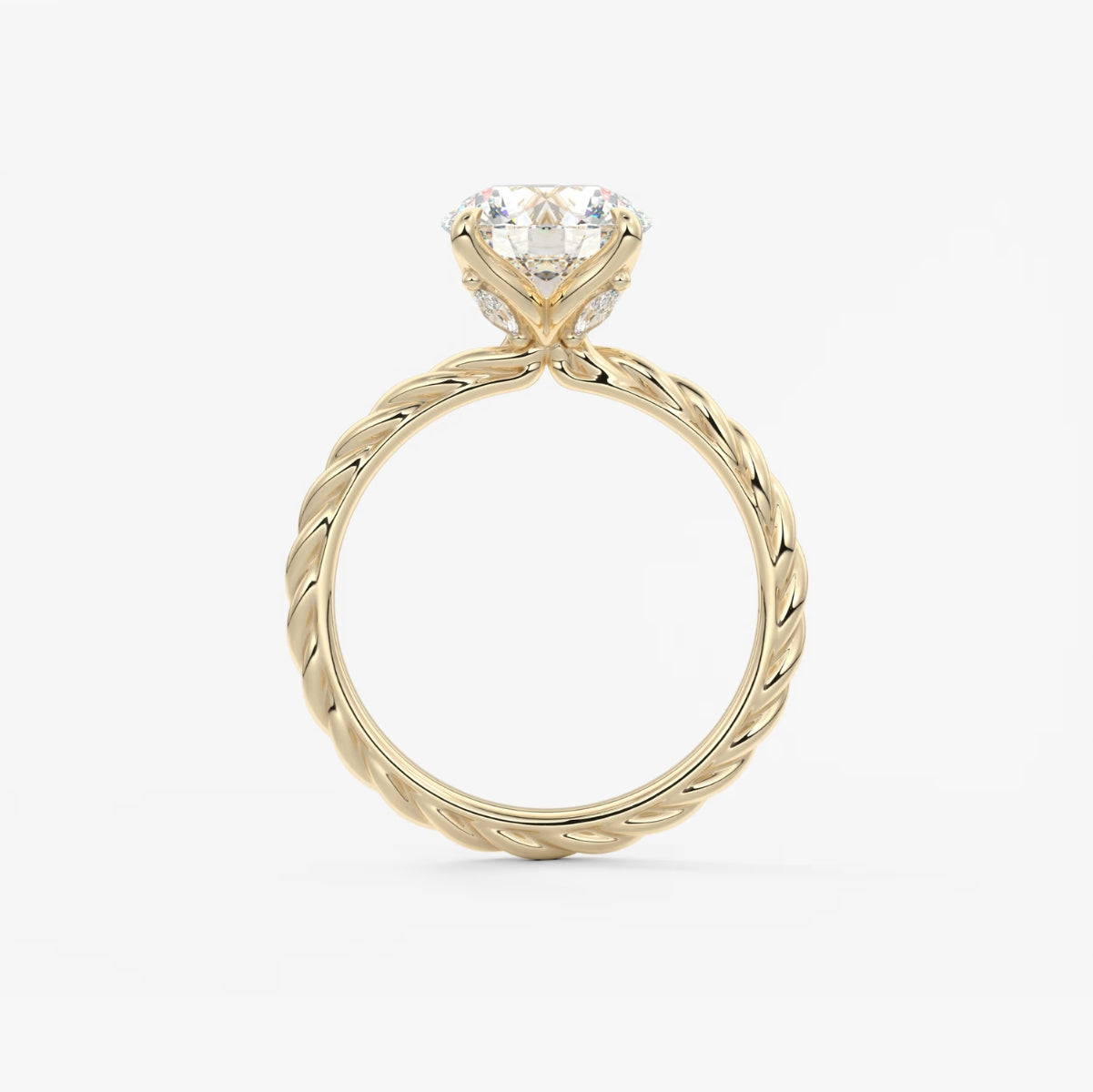 2.0CT Round Cut Lab Grown Diamond Twisted Braided Engagement Ring