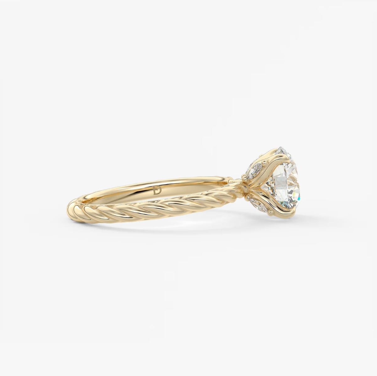 2.0CT Round Cut Lab Grown Diamond Twisted Braided Engagement Ring