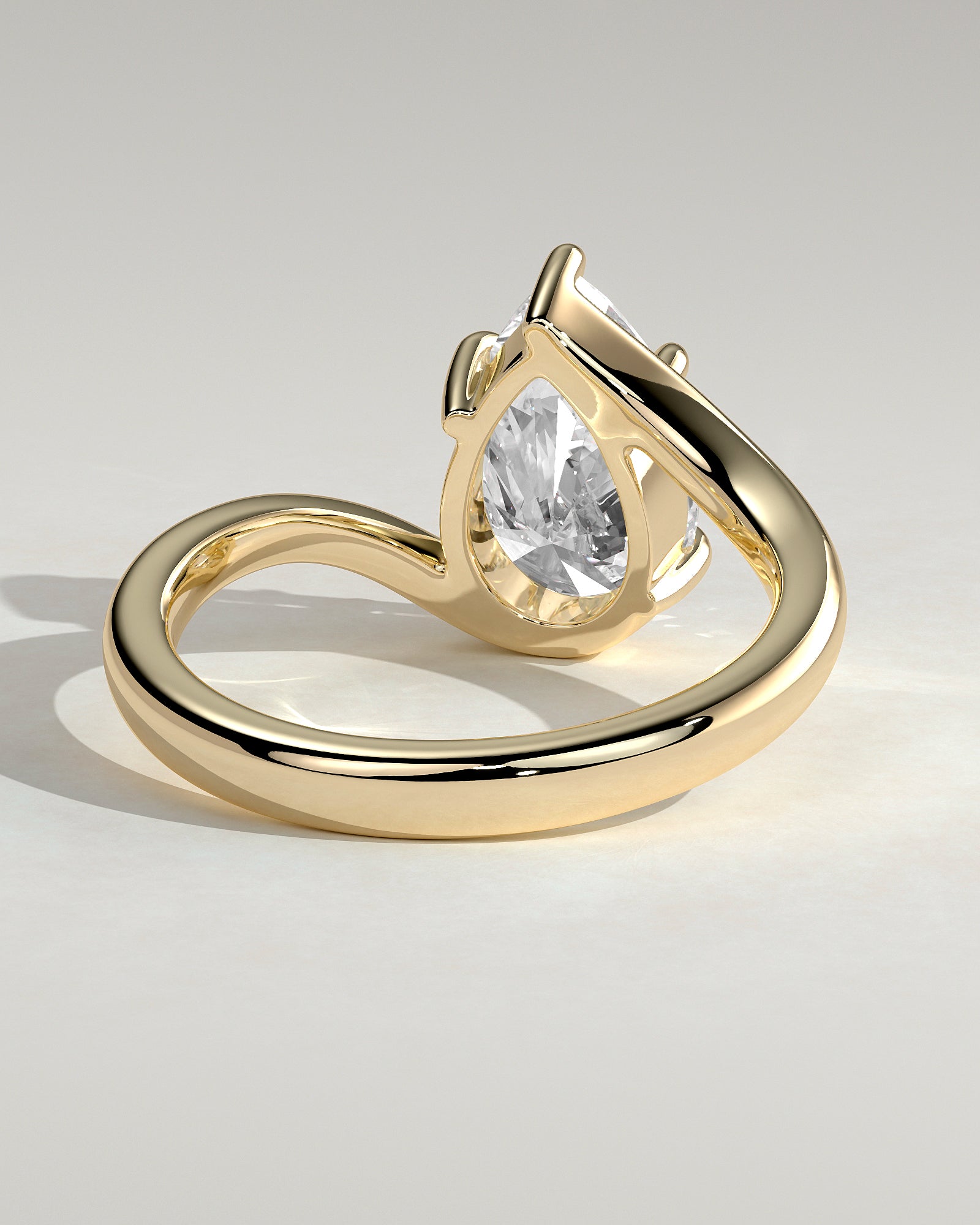 2.0CT Pear Lab Grown Diamond Bypass Engagement Ring