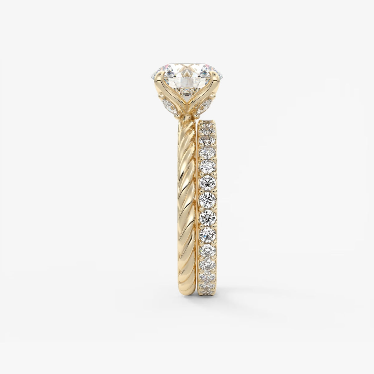 2.0CT Round Cut Lab Grown Diamond Twisted Braided Engagement Ring