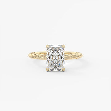 2.0CT Radiant Cut Lab Grown Diamond Twisted Braided Engagement Ring