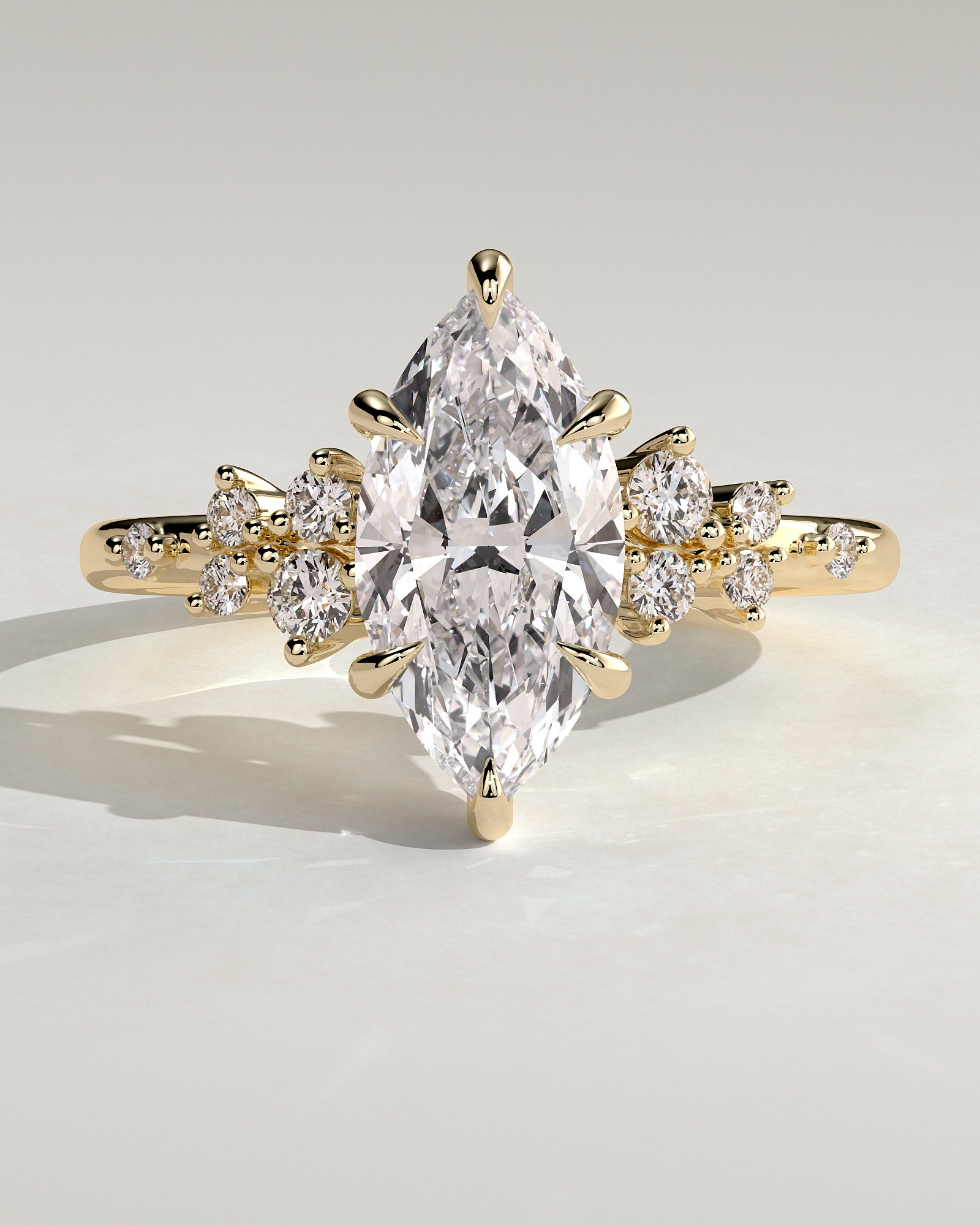 2.0CT Marquise Lab Grown Diamond Cluster Engagement Ring