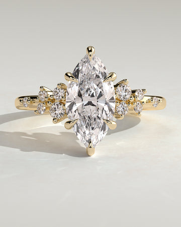 2.0CT Marquise Lab Grown Diamond Cluster Engagement Ring