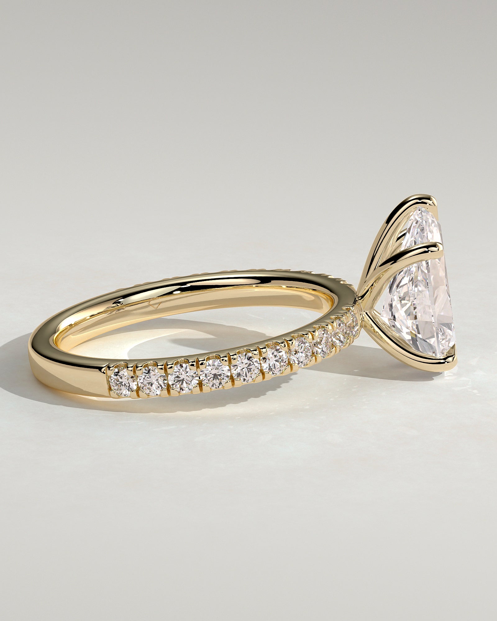 2.0CT Pear Lab Grown Diamond Pave Engagement Ring