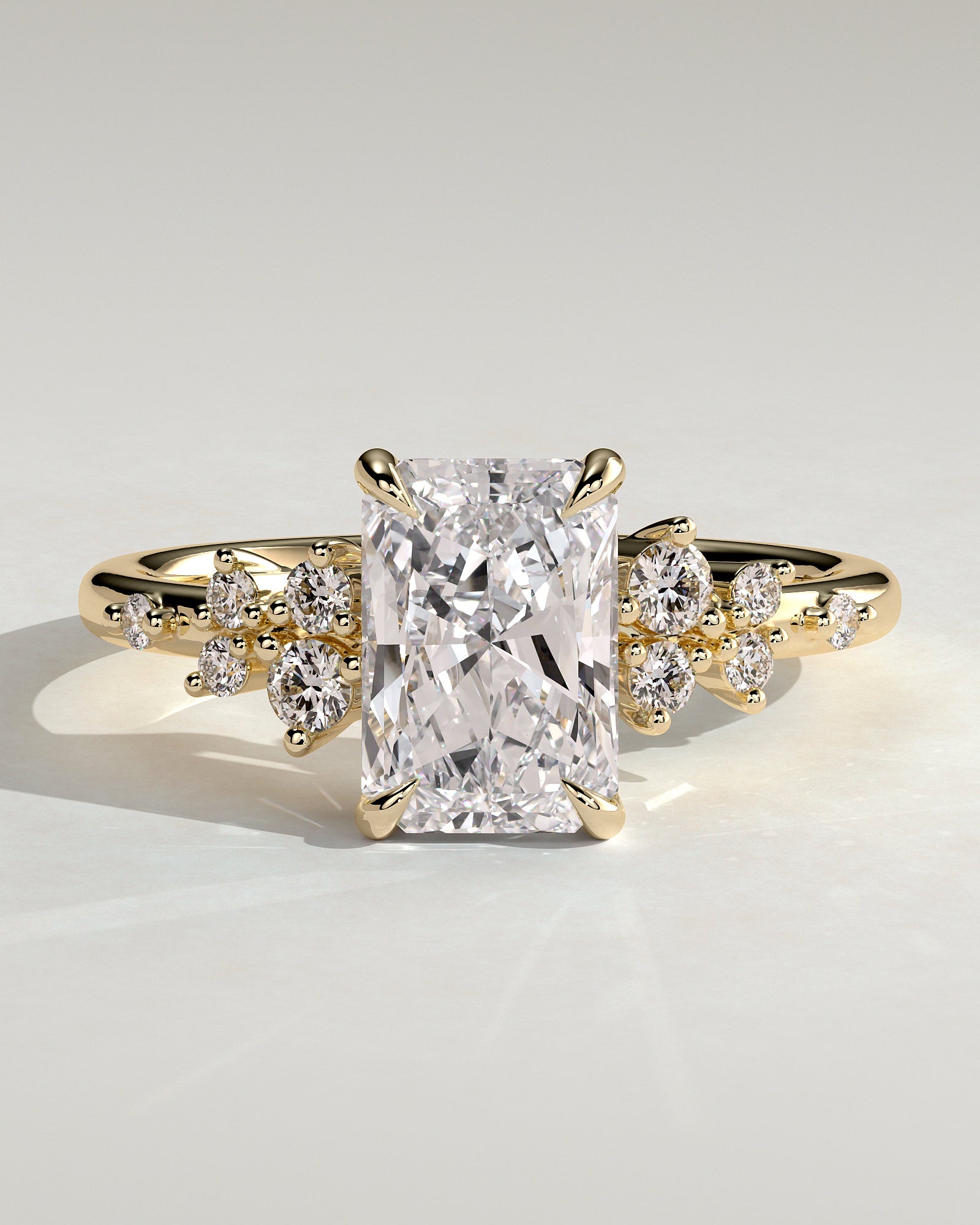 2.0CT Radiant Cut Lab Grown Diamond Cluster Engagement Ring
