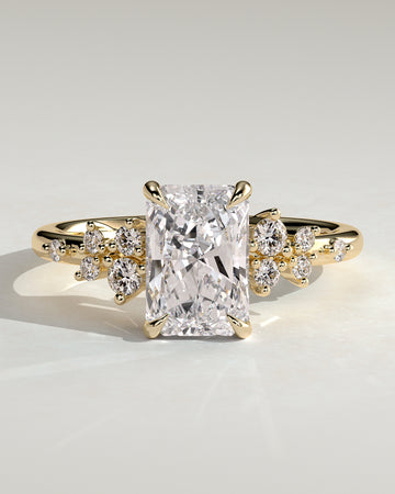 2.0CT Radiant Cut Lab Grown Diamond Cluster Engagement Ring