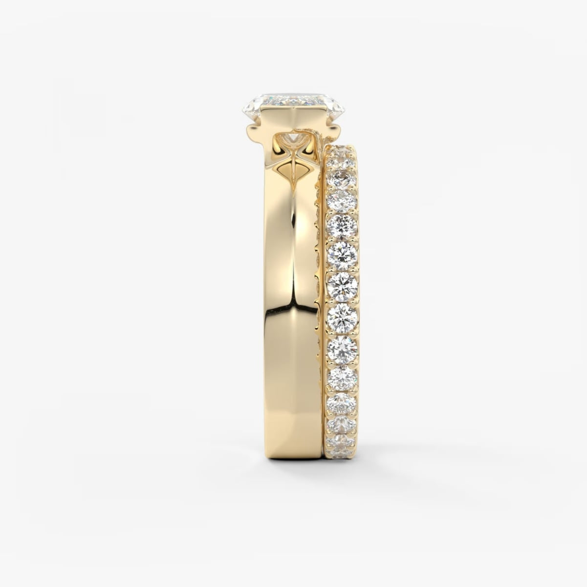 2.0CT Half Bezel Set East West Marquise Lab Grown Diamond Chunky Ring