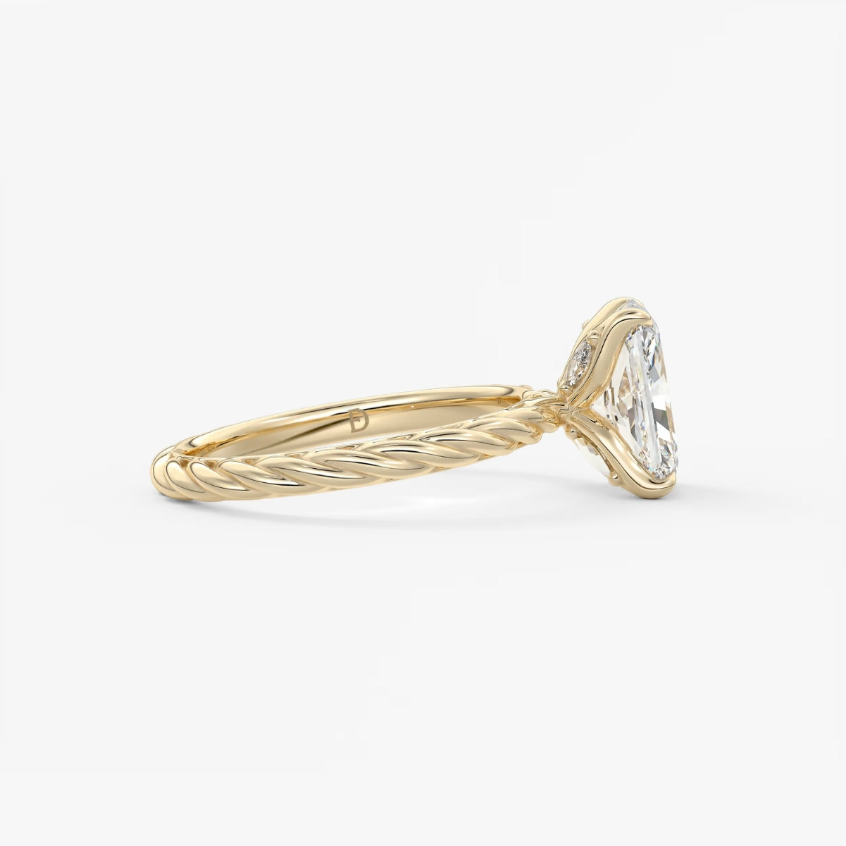 2.0CT Radiant Cut Lab Grown Diamond Twisted Braided Engagement Ring