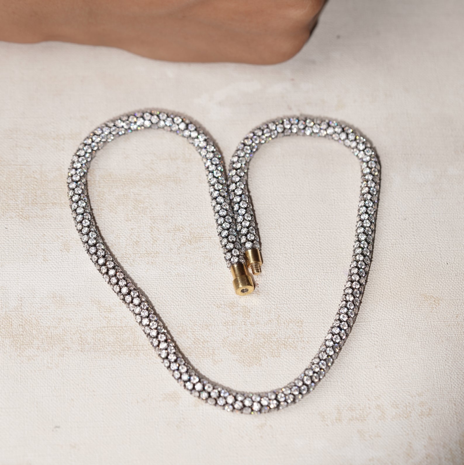 Blackened White & Yellow Round Lab Grown Diamond Tempest Necklace