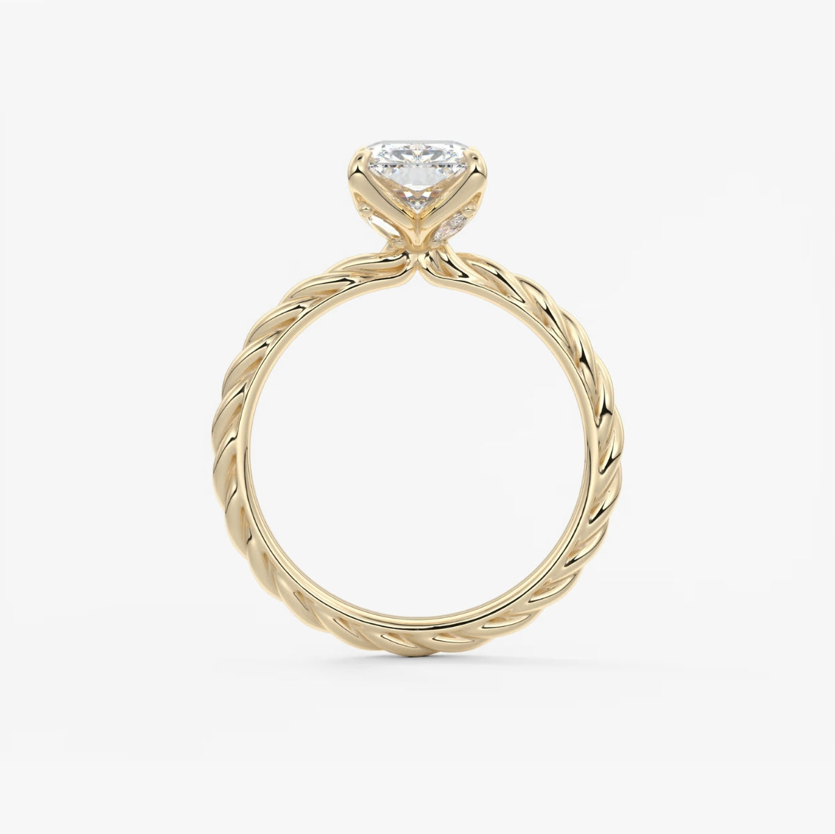2.0CT Radiant Cut Lab Grown Diamond Twisted Braided Engagement Ring