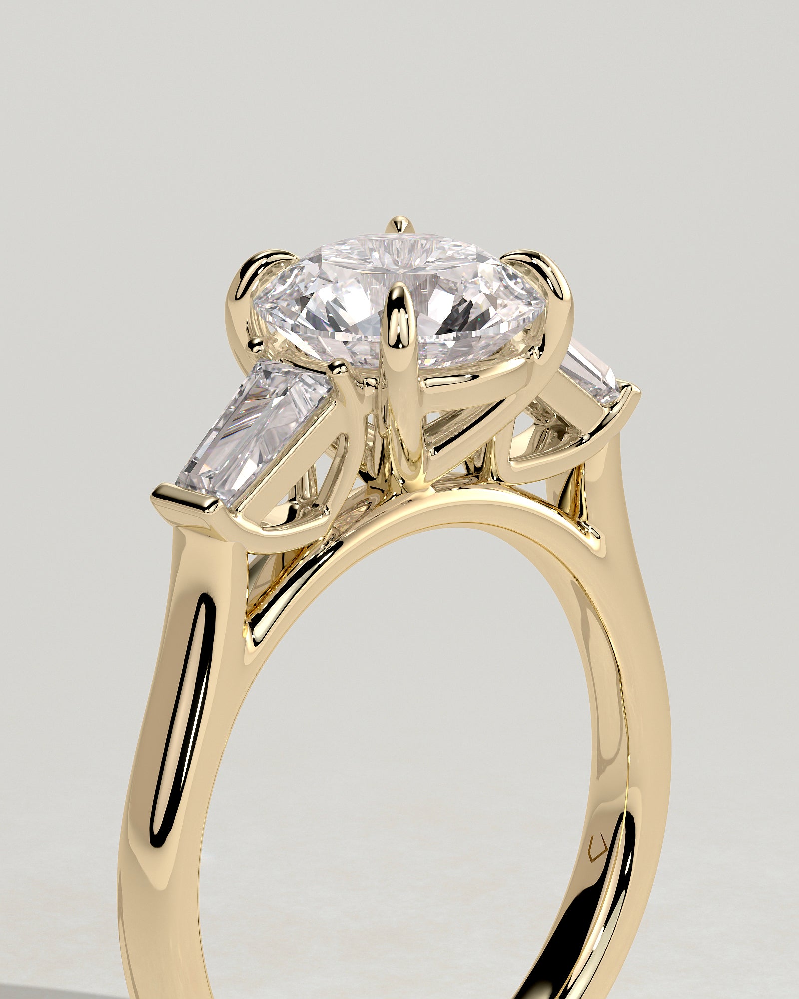 2.0CT Round Lab Grown Diamond Three Stone Engagement Rings