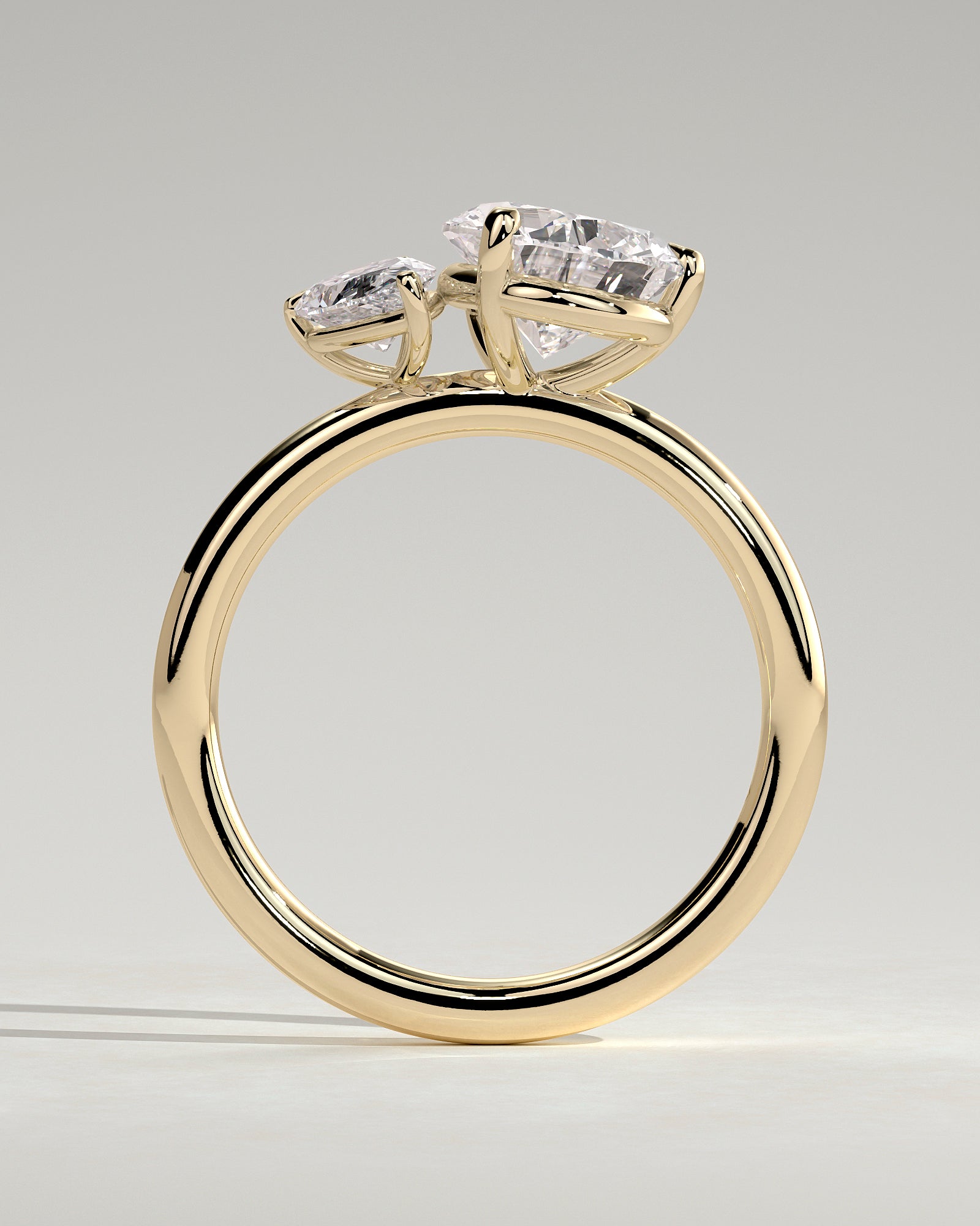 0.50CT Pear & 2.25CT Pear Lab Grown Diamond Toi et Moi Engagement Ring