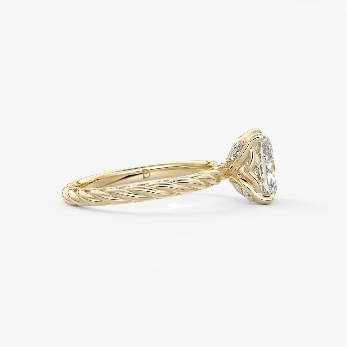 2.0CT Cushion Cut Lab Grown Diamond Twisted Braided Engagement Ring