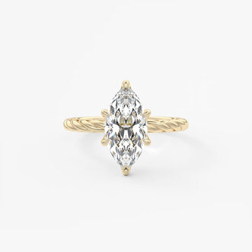 2.0CT Marquise Cut Lab Grown Diamond Twisted Braided Engagement Ring