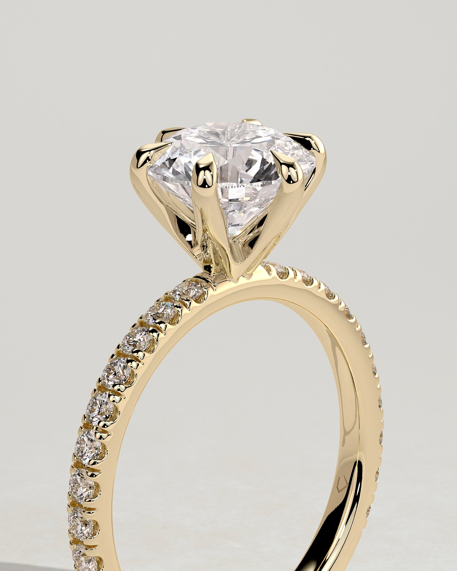 2.0CT Round Lab Grown Diamond Pave Engagement Ring