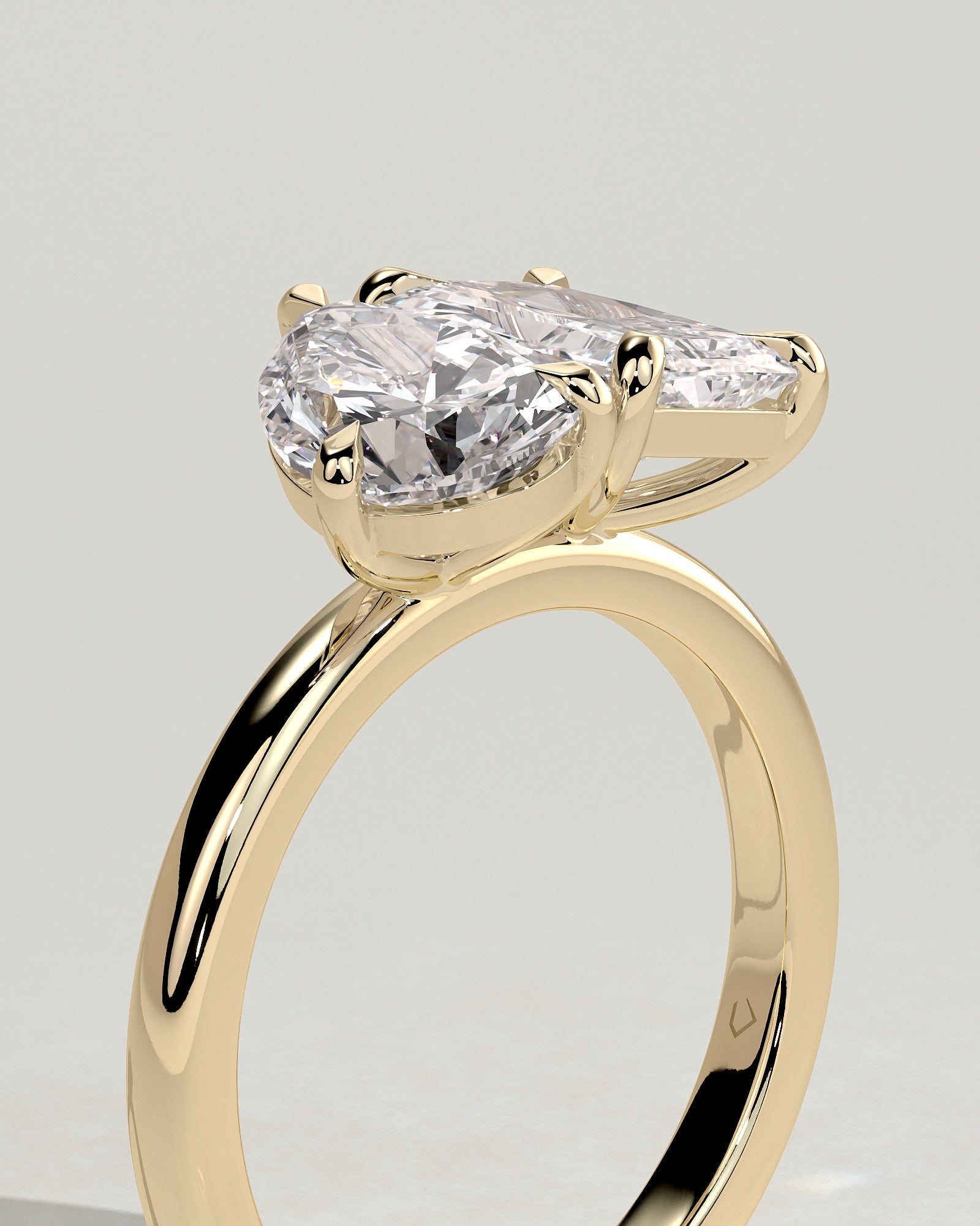 1.50CT Pear & 1.80CT Radiant Lab Grown Diamond Toi et Moi Engagement Ring