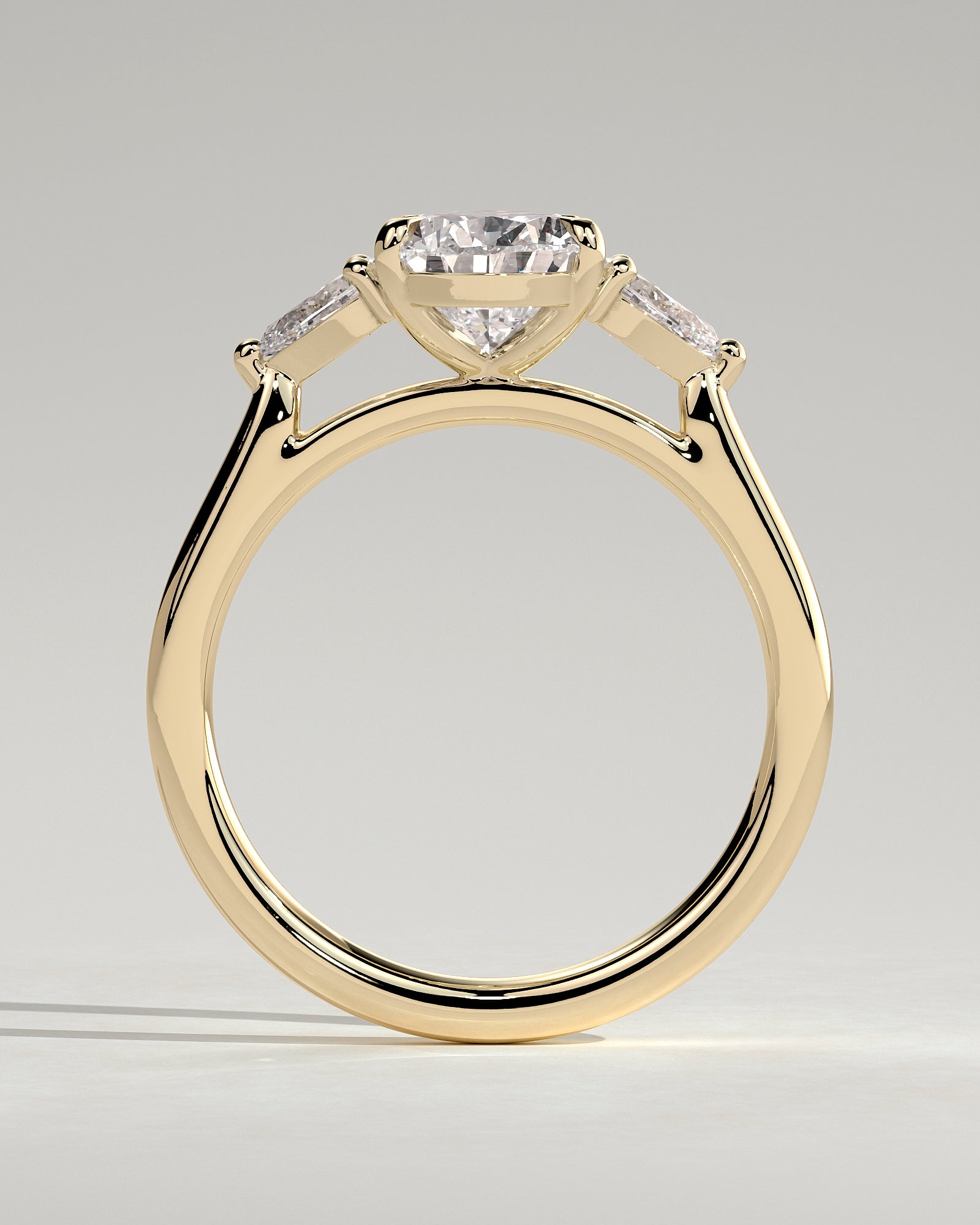 2.0CT Pear Cut Lab Grown Diamond Three Stone Engagement Ring