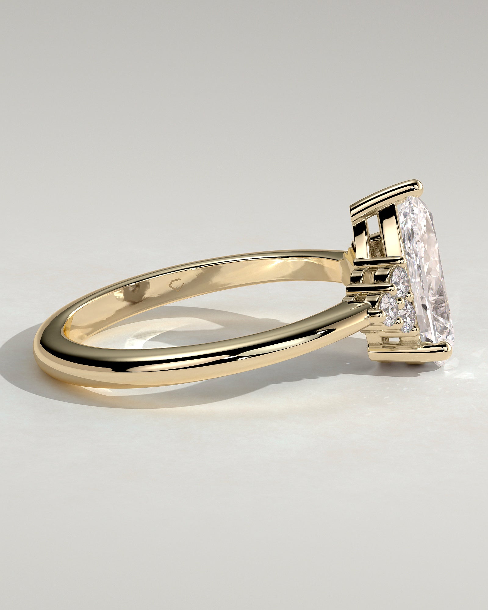 2.0CT Pear Cut Lab Grown Diamond Cluster Engagement Ring