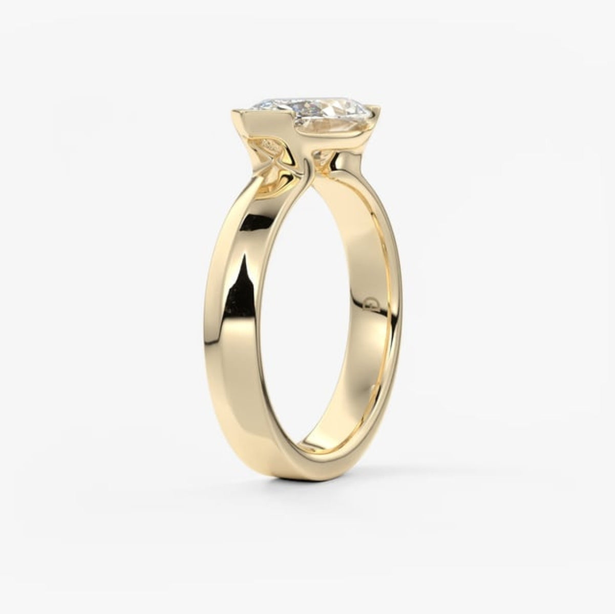2.0CT Half Bezel Set East West Marquise Lab Grown Diamond Chunky Ring