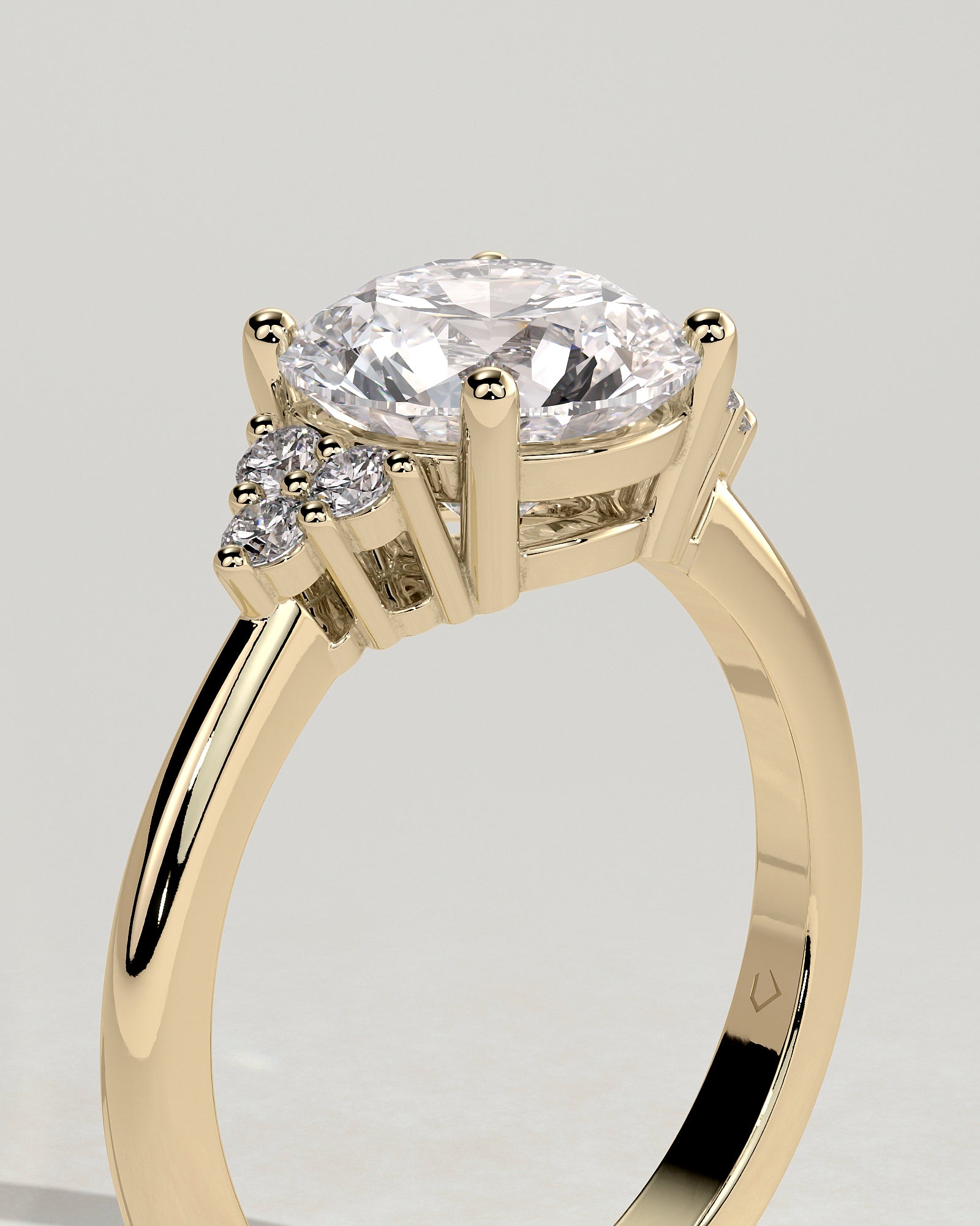 2.0CT Round Cut Lab Grown Diamond Cluster Engagement Ring