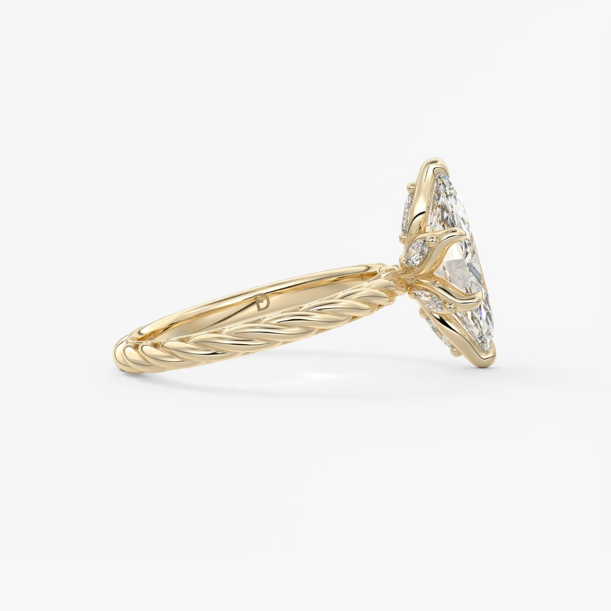 2.0CT Marquise Cut Lab Grown Diamond Twisted Braided Engagement Ring
