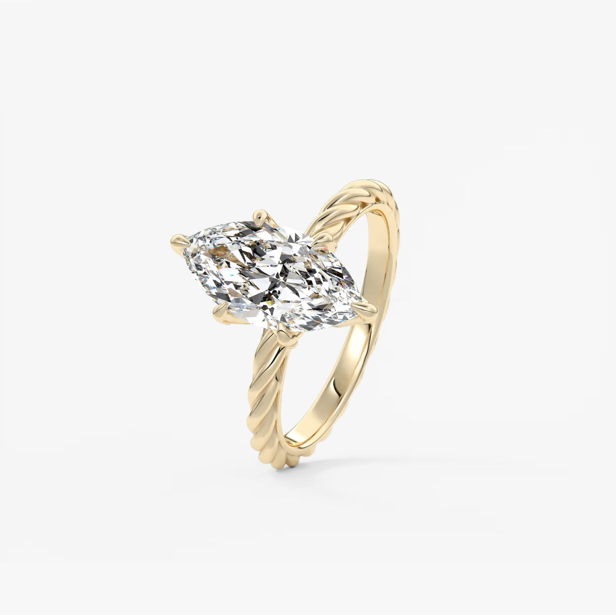 2.0CT Marquise Cut Lab Grown Diamond Twisted Braided Engagement Ring