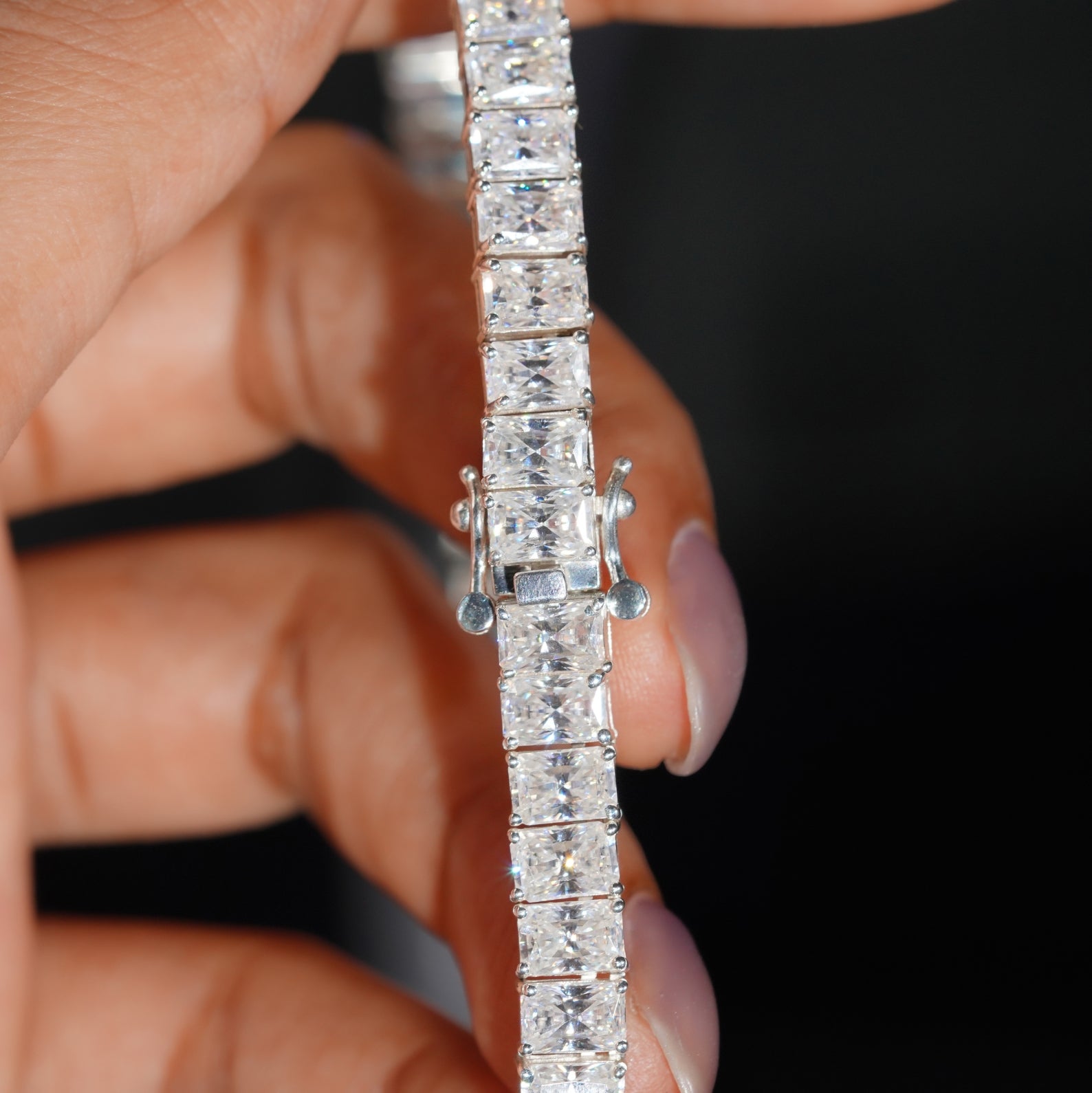 Radiant Cut Lab Grown Diamond Tennis Necklace