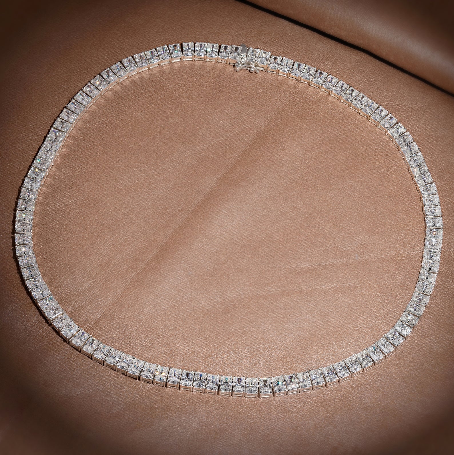 Radiant Cut Lab Grown Diamond Tennis Necklace