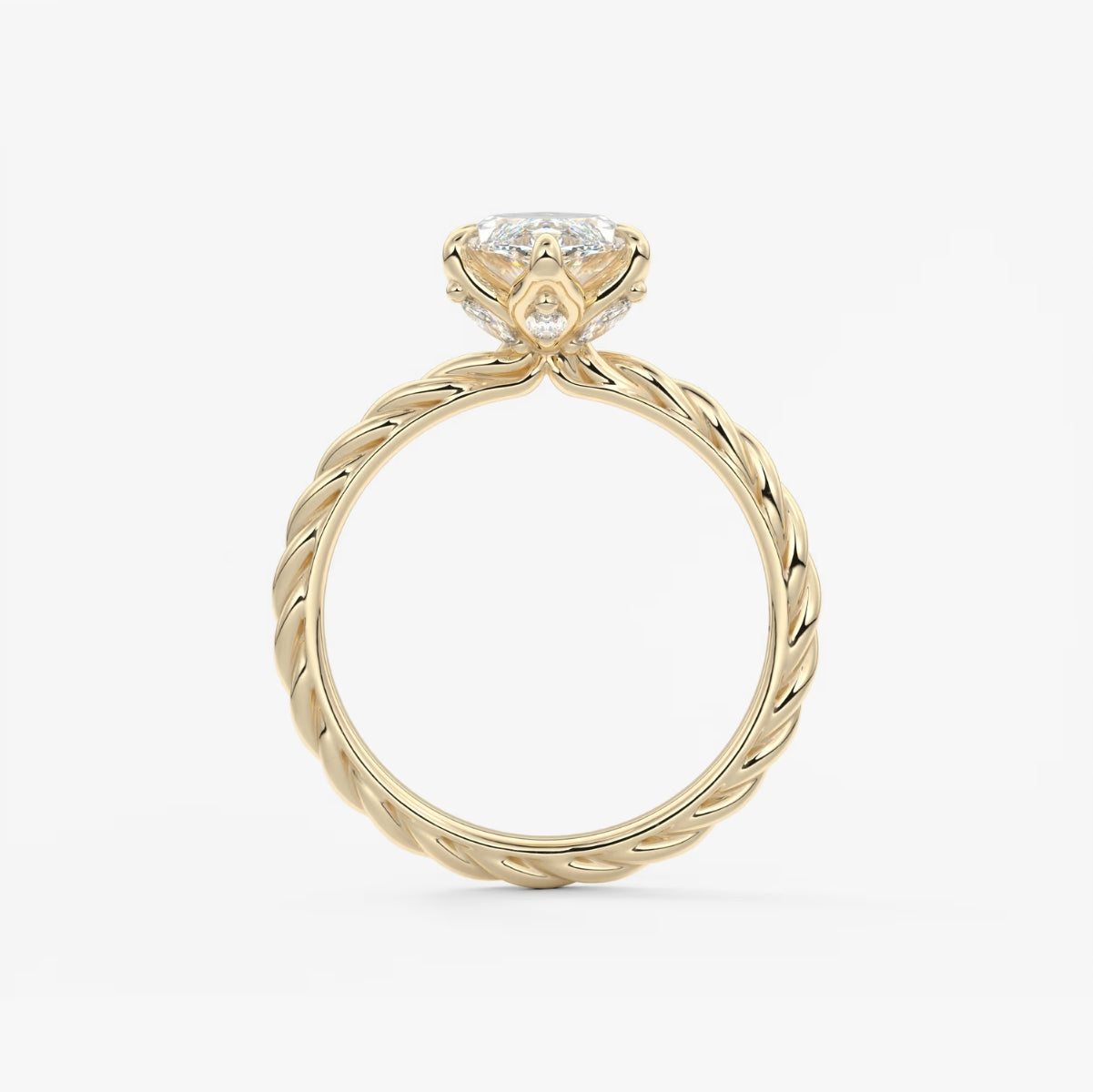 2.0CT Marquise Cut Lab Grown Diamond Twisted Braided Engagement Ring