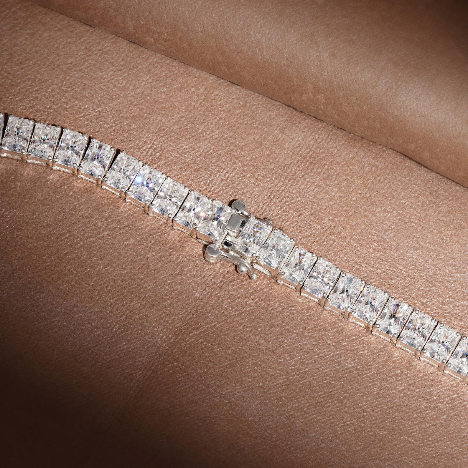 Radiant Cut Lab Grown Diamond Tennis Necklace