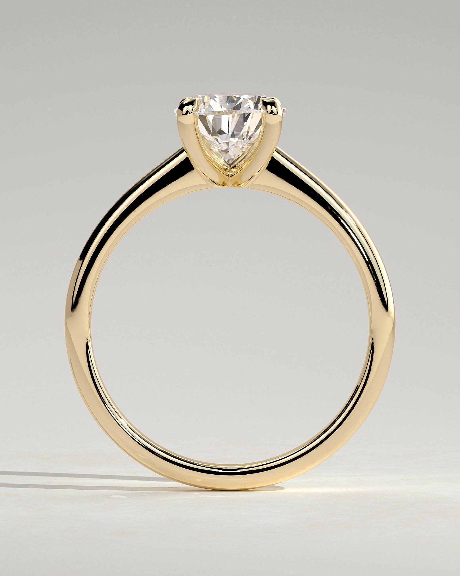 2.0CT Pear Lab Grown Diamond Solitaire Cathedral Engagement Ring