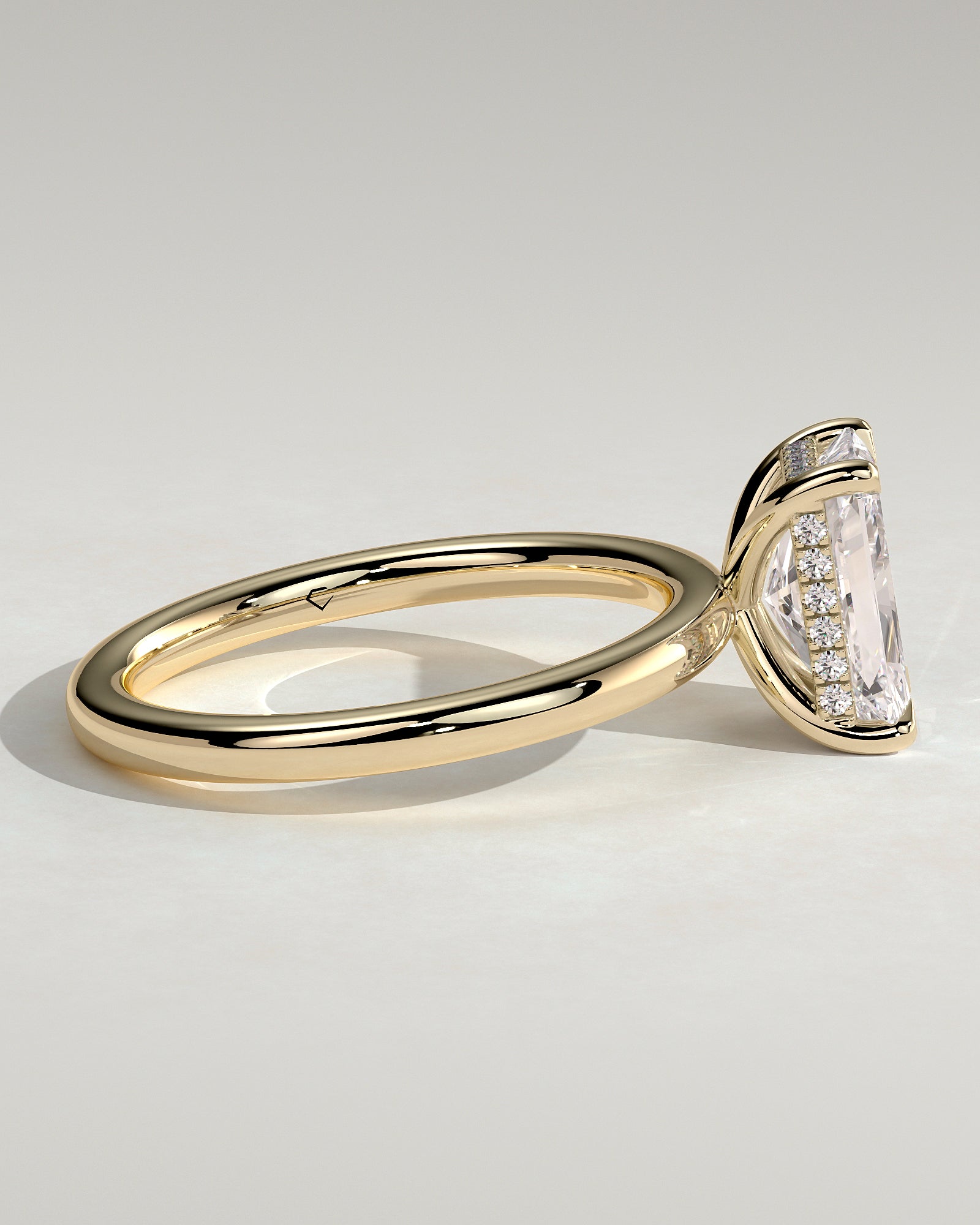 2.0CT Radiant Lab Grown Diamond Hidden Halo Solitaire Engagement Ring