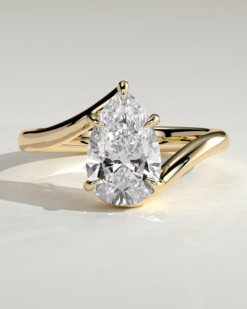 2.0CT Pear Lab Grown Diamond Bypass Engagement Ring