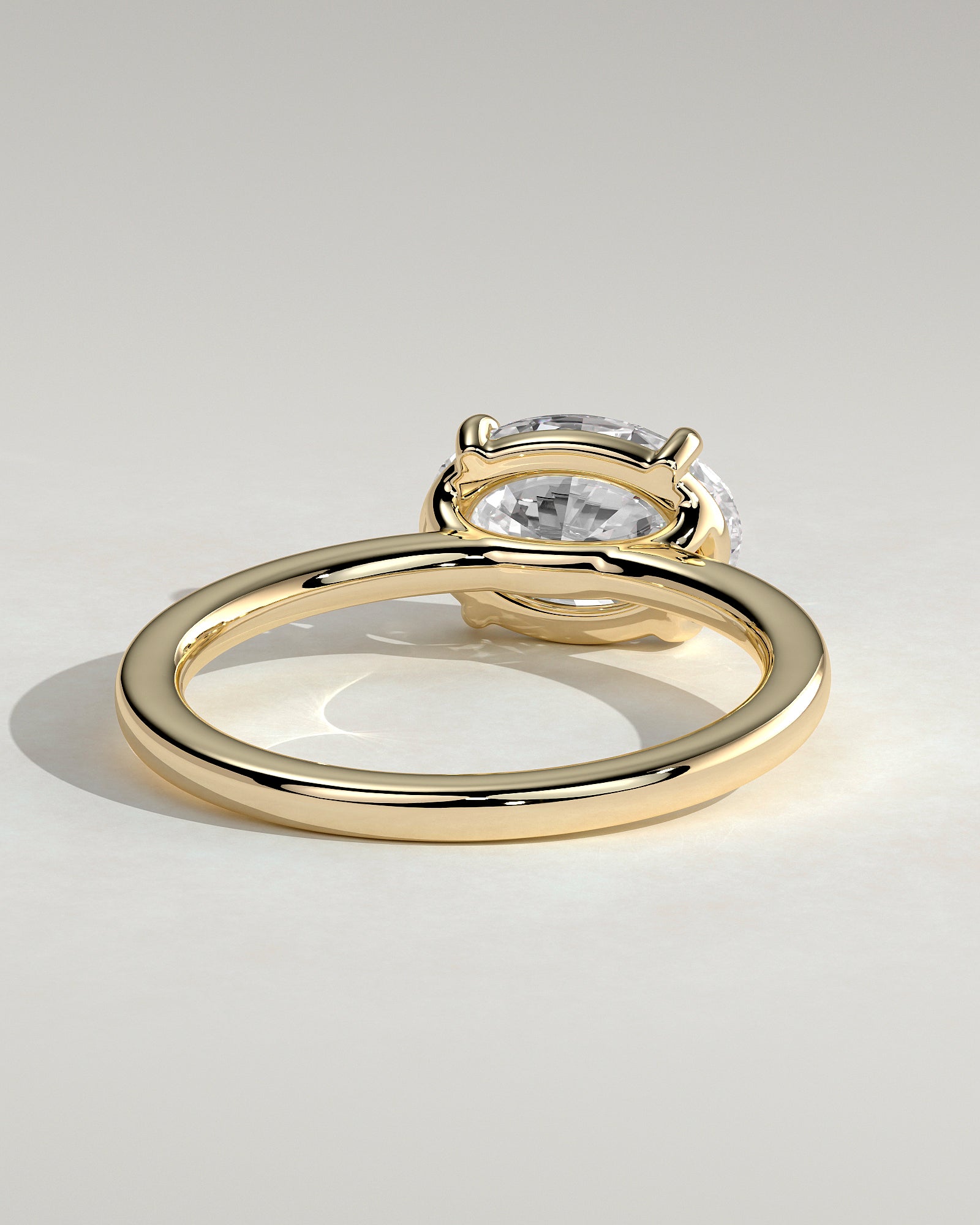 2.0CT East West Oval Lab Grown Diamond Solitaire Engagement Ring