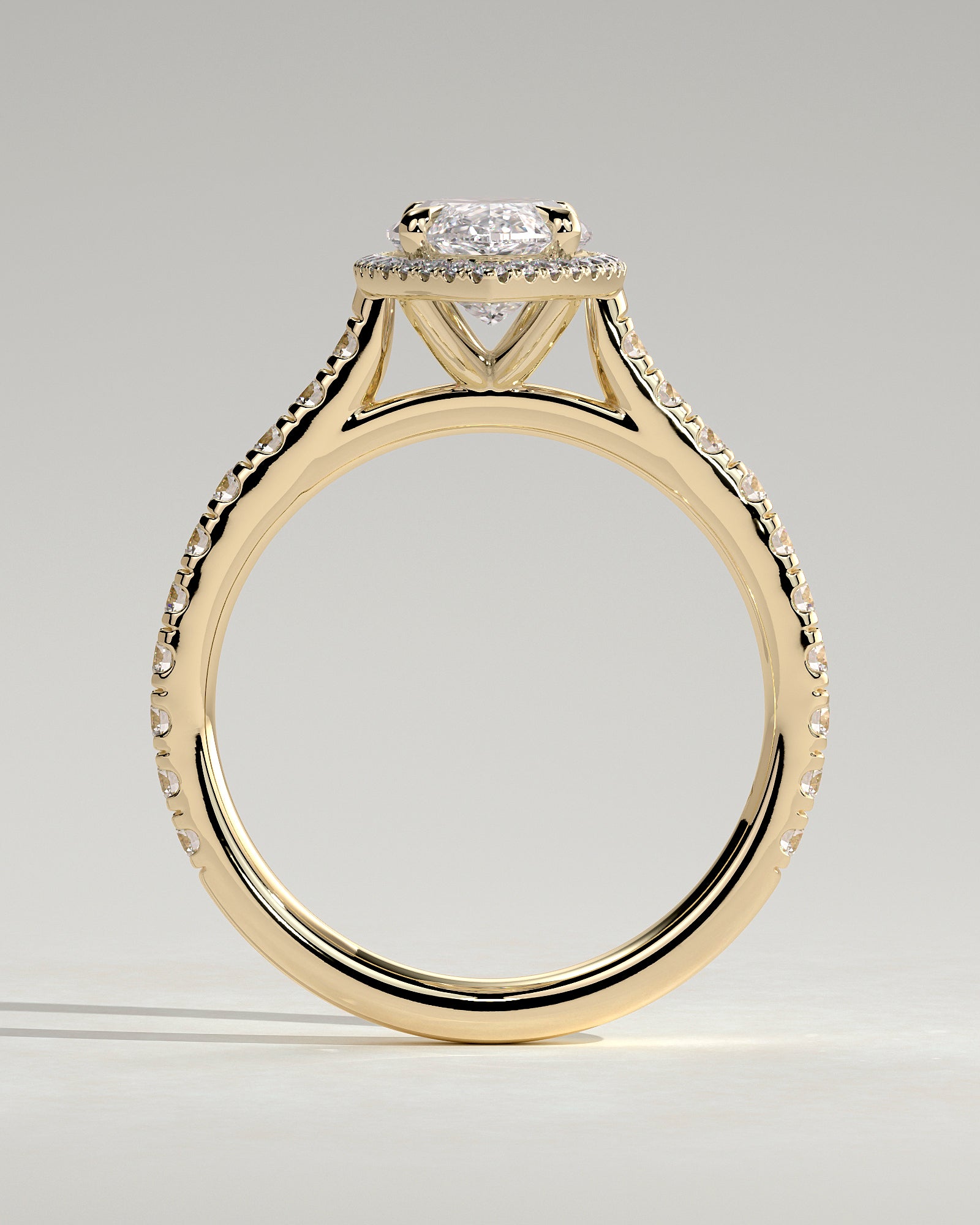 2.0CT Marquise Lab Grown Diamond Halo Cathedral Pave Engagement Ring