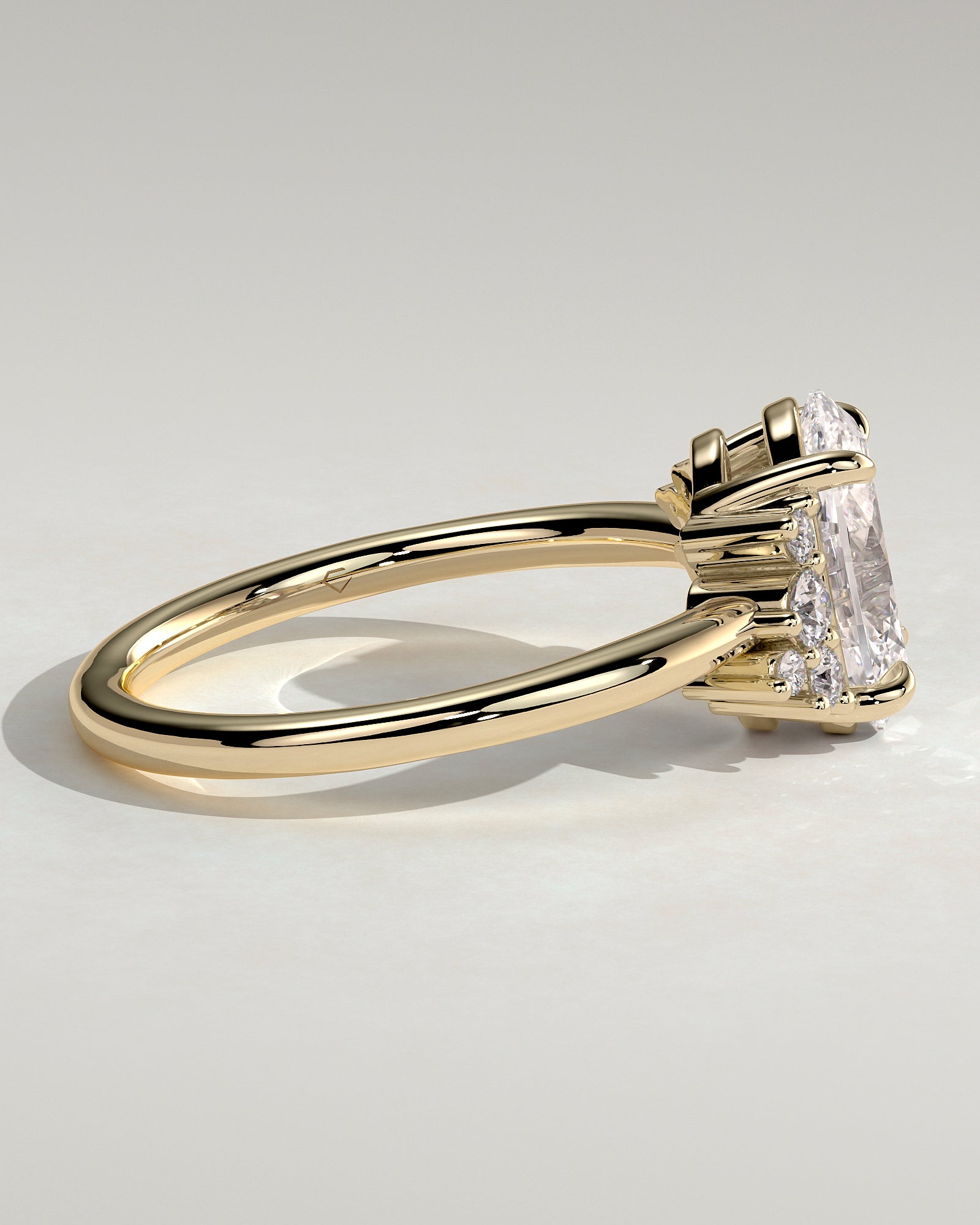 2.0CT Oval Lab Grown Diamond Cluster Engagement Ring